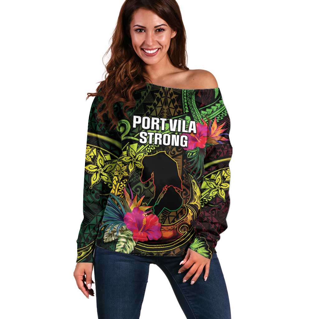 Vanuatu Off Shoulder Sweater Be Strong Pray For Port Vila