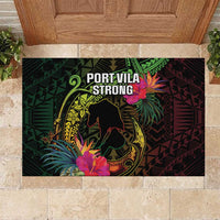 Vanuatu Rubber Doormat Be Strong Pray For Port Vila LT05 Black - Polynesian Pride