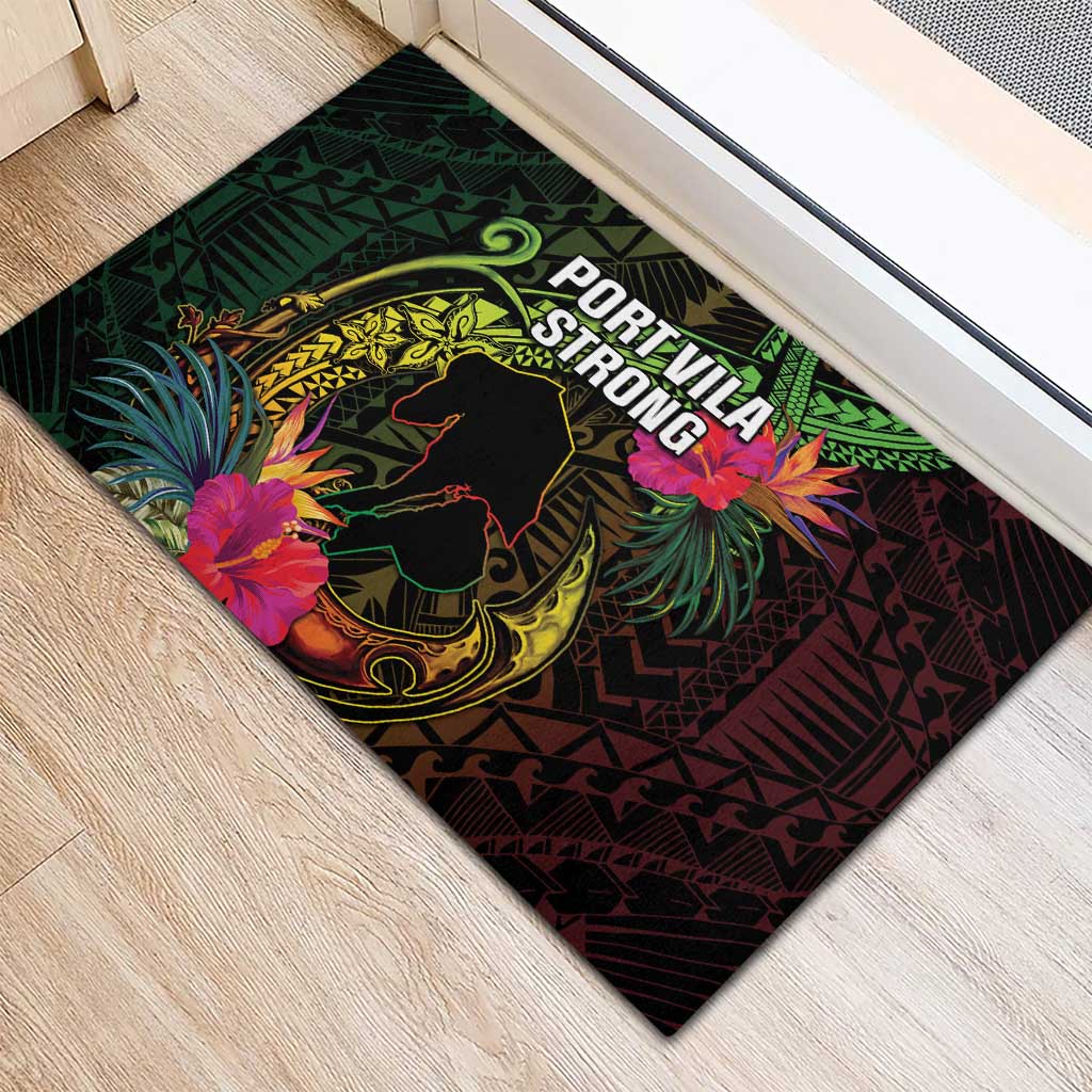 Vanuatu Rubber Doormat Be Strong Pray For Port Vila LT05 - Polynesian Pride
