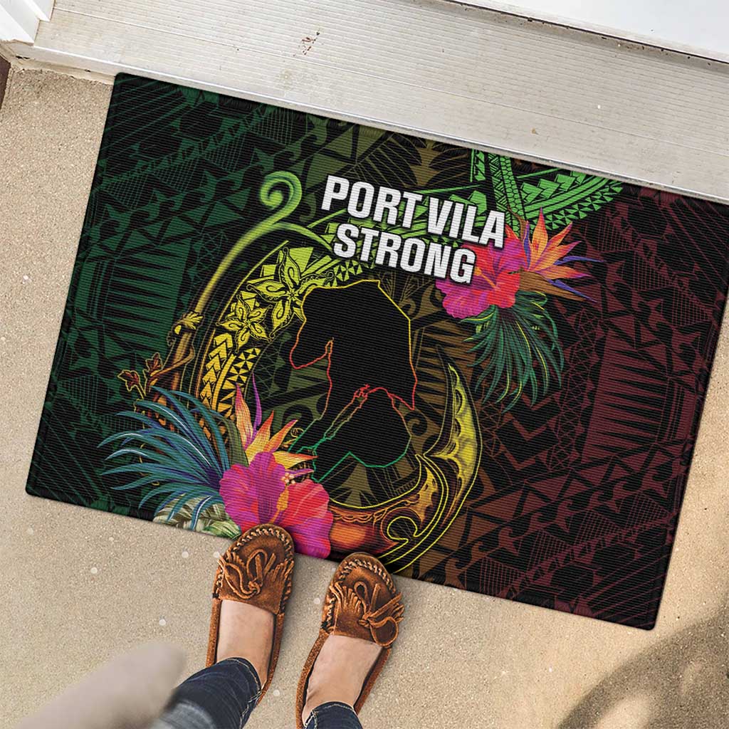Vanuatu Rubber Doormat Be Strong Pray For Port Vila LT05 - Polynesian Pride