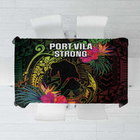 Vanuatu Tablecloth Be Strong Pray For Port Vila LT05 Black - Polynesian Pride