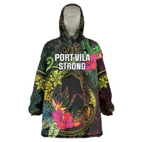 Vanuatu Wearable Blanket Hoodie Be Strong Pray For Port Vila LT05 One Size Black - Polynesian Pride