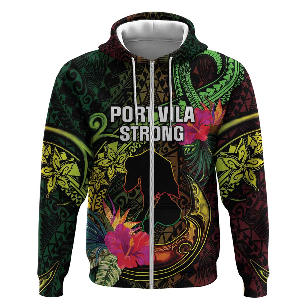 Vanuatu Zip Hoodie Be Strong Pray For Port Vila