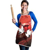 Hawaii and Japan Together Apron Polynesian Art Tattoo With Cranes And Sakura - Polynesian Pride