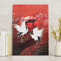 Hawaii and Japan Together Canvas Wall Art Polynesian Art Tattoo With Cranes And Sakura - Polynesian Pride