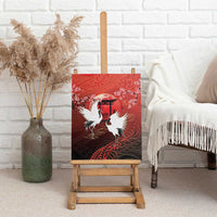 Hawaii and Japan Together Canvas Wall Art Polynesian Art Tattoo With Cranes And Sakura - Polynesian Pride