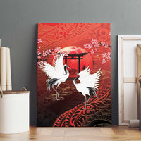 Hawaii and Japan Together Canvas Wall Art Polynesian Art Tattoo With Cranes And Sakura - Polynesian Pride