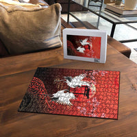 Hawaii and Japan Together Puzzle Polynesian Art Tattoo With Cranes And Sakura - Polynesian Pride