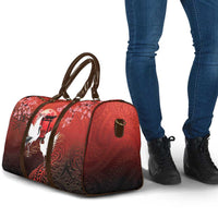 Hawaii and Japan Together Travel Bag Polynesian Art Tattoo With Cranes And Sakura - Polynesian Pride