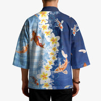 Hawaii And Japan Kimono Plumeria Lei With Koi Fish Blue - Polynesian Pride