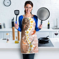 Hawaii And Japan Apron Plumeria Lei With Koi Fish Beige - Polynesian Pride