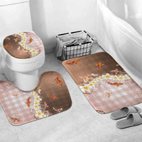 Hawaii And Japan Bathroom Set Plumeria Lei With Koi Fish Beige - Polynesian Pride