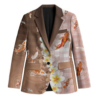 Hawaii And Japan Blazer Plumeria Lei With Koi Fish Beige - Polynesian Pride