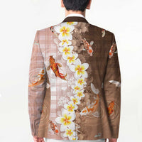Hawaii And Japan Blazer Plumeria Lei With Koi Fish Beige - Polynesian Pride