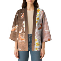 Hawaii And Japan Kimono Plumeria Lei With Koi Fish Beige - Polynesian Pride