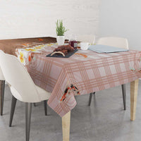 Hawaii And Japan Tablecloth Plumeria Lei With Koi Fish Beige - Polynesian Pride