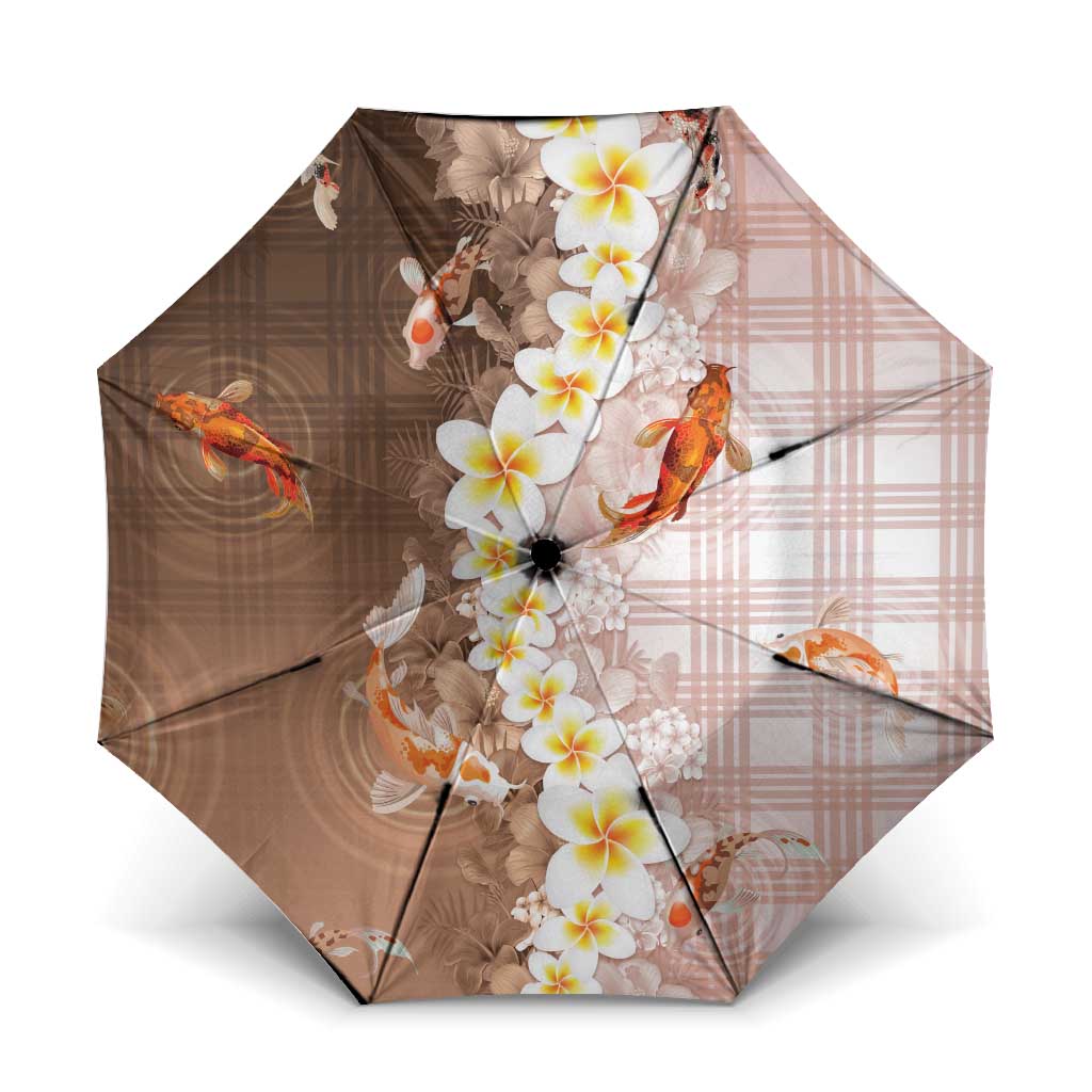 Hawaii And Japan Umbrella Plumeria Lei With Koi Fish Beige - Polynesian Pride