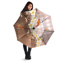 Hawaii And Japan Umbrella Plumeria Lei With Koi Fish Beige - Polynesian Pride