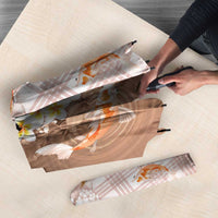 Hawaii And Japan Umbrella Plumeria Lei With Koi Fish Beige - Polynesian Pride