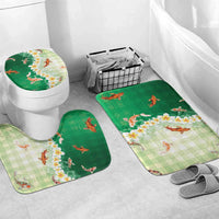 Hawaii And Japan Bathroom Set Plumeria Lei With Koi Fish Green - Polynesian Pride