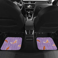 Hawaii And Japan Car Mats Plumeria Lei With Koi Fish Purple - Polynesian Pride