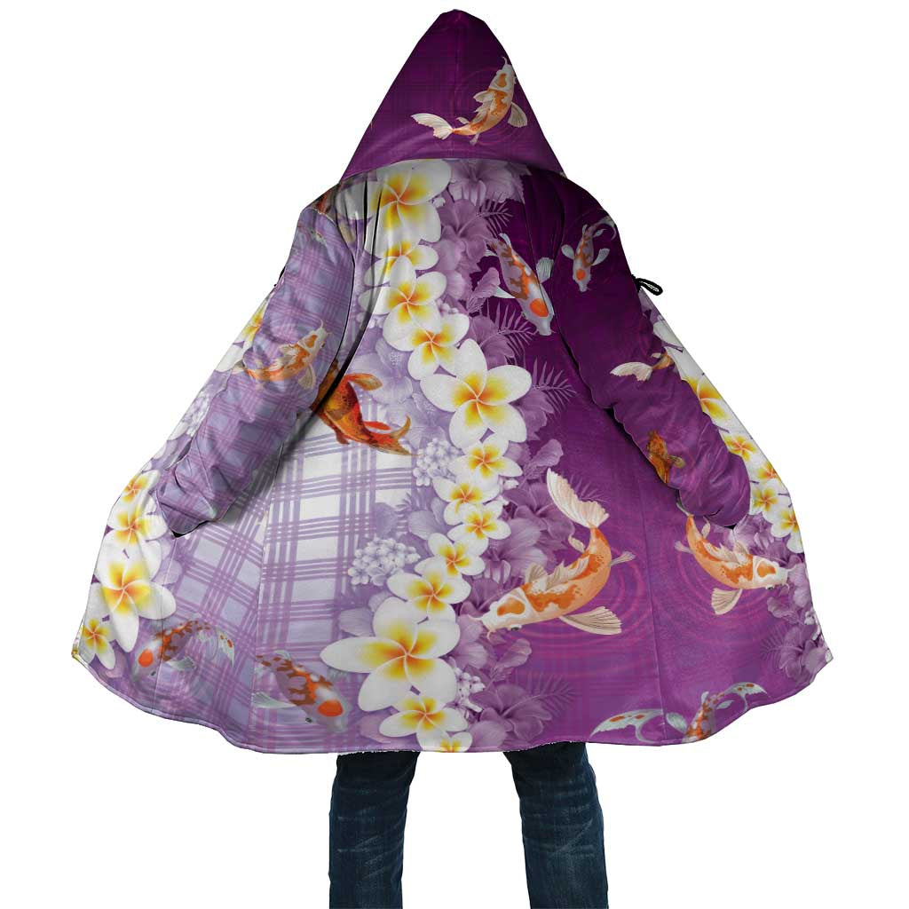Hawaii And Japan Cloak Plumeria Lei With Koi Fish Purple - Polynesian Pride