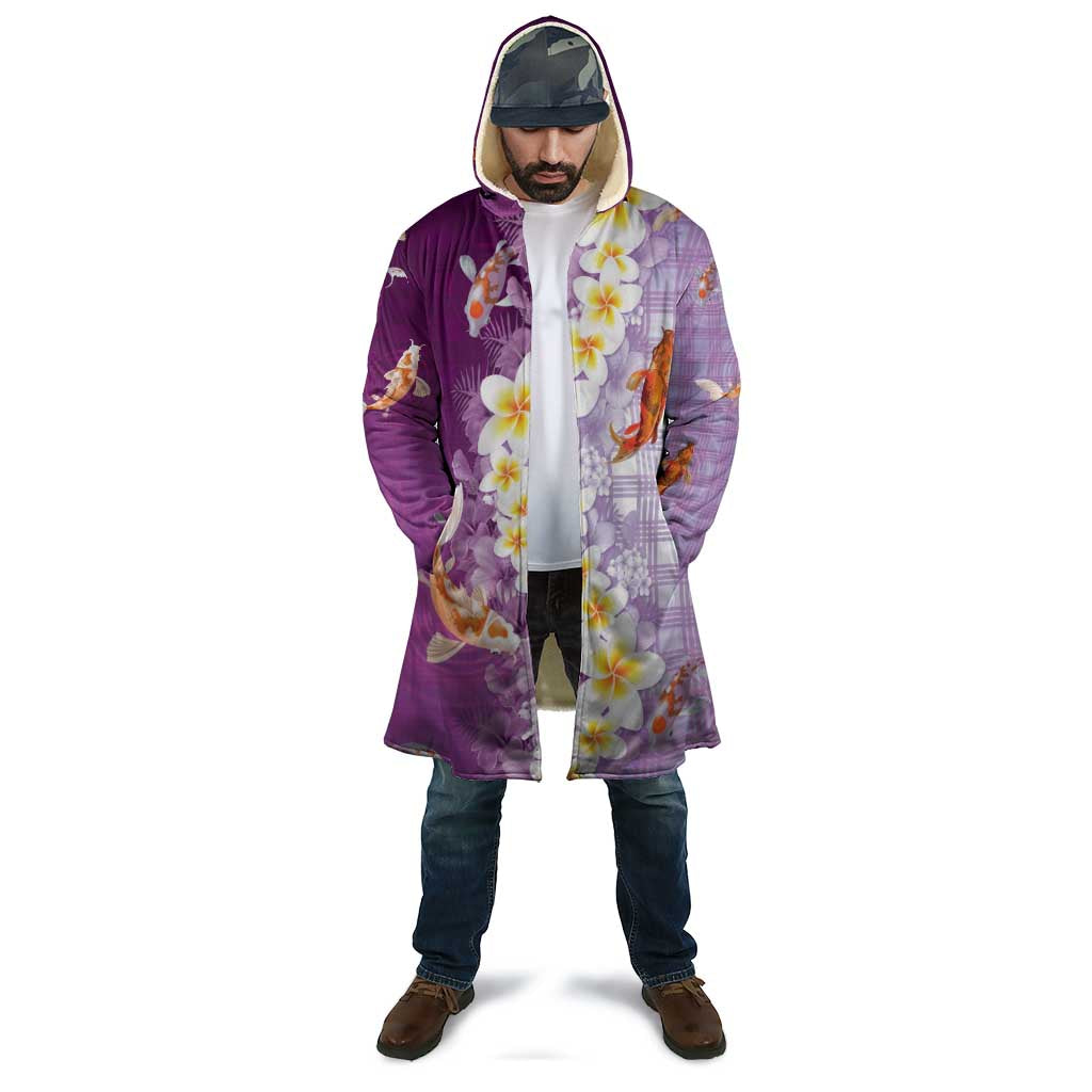 Hawaii And Japan Cloak Plumeria Lei With Koi Fish Purple - Polynesian Pride