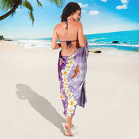 Hawaii And Japan Sarong Plumeria Lei With Koi Fish Purple - Polynesian Pride
