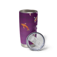 Hawaii And Japan Tumbler Cup Plumeria Lei With Koi Fish Purple - Polynesian Pride