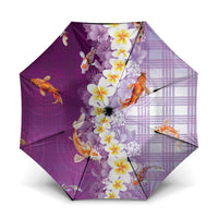 Hawaii And Japan Umbrella Plumeria Lei With Koi Fish Purple - Polynesian Pride