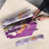 Hawaii And Japan Umbrella Plumeria Lei With Koi Fish Purple - Polynesian Pride