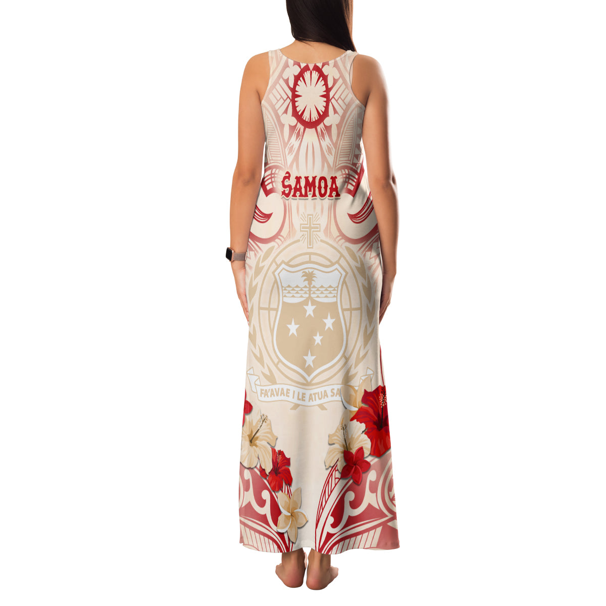 Siva Samoa Family Matching Tank Maxi Dress and Hawaiian Shirt Samoan Taupou With Polynesian Pattern LT05 - Polynesian Pride