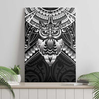 New Zealand Morepork Canvas Wall Art Maori Pattern Black