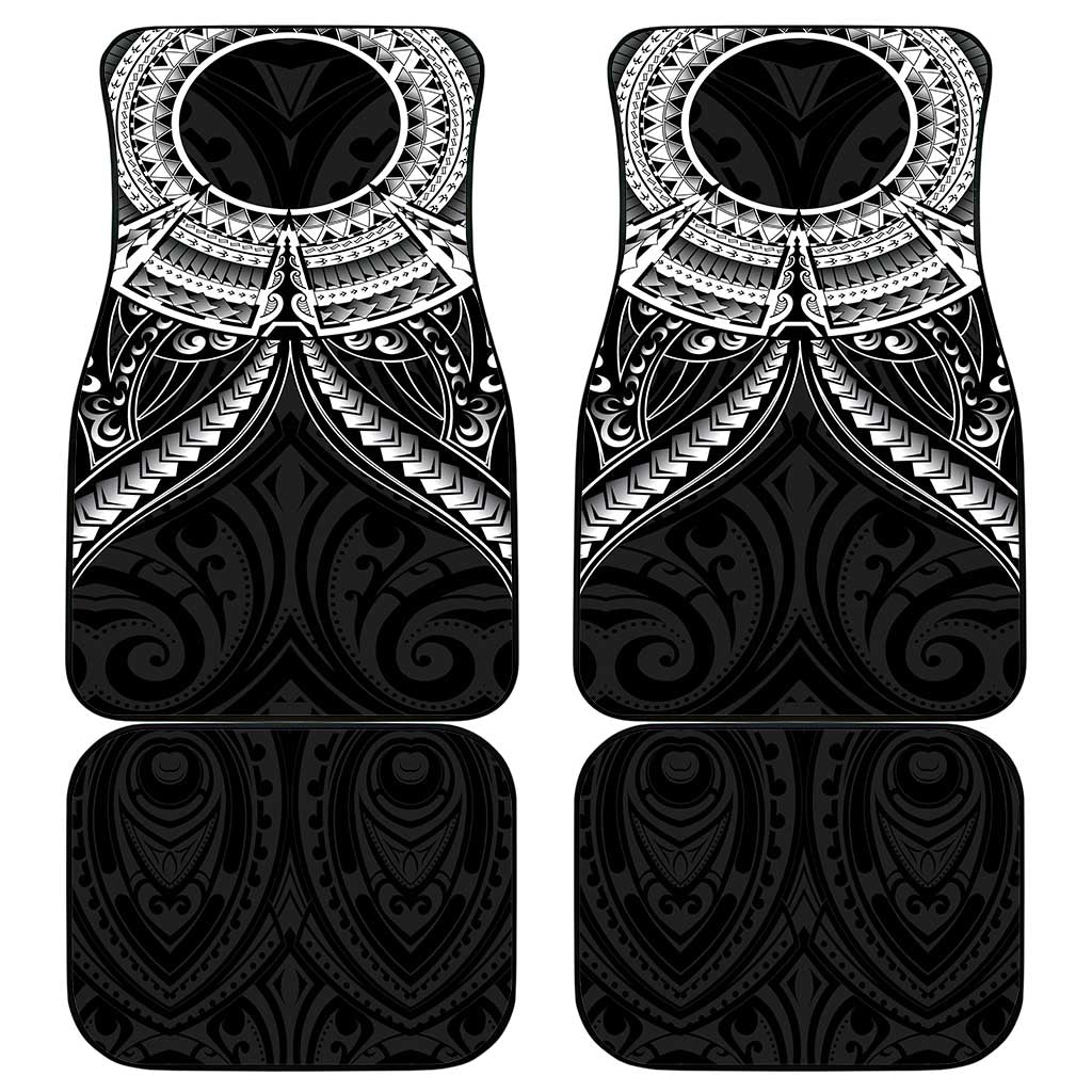 New Zealand Morepork Car Mats Maori Pattern Black
