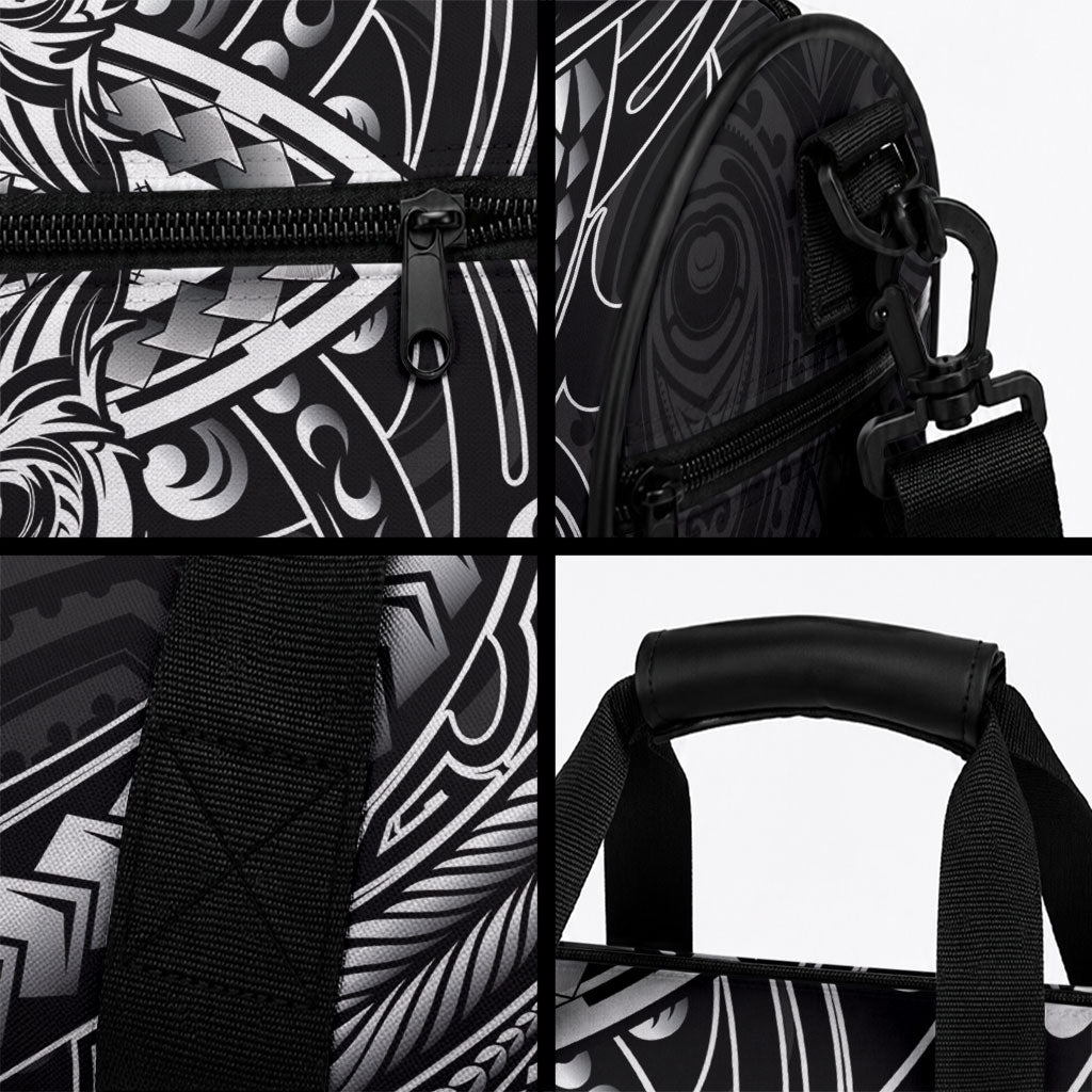 New Zealand Morepork Duffle Bag Maori Pattern Black LT05 - Polynesian Pride