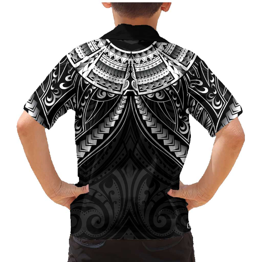 New Zealand Morepork Family Matching Mermaid Dress and Hawaiian Shirt Maori Pattern Black LT05 - Polynesian Pride