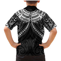New Zealand Morepork Family Matching Mermaid Dress and Hawaiian Shirt Maori Pattern Black LT05 - Polynesian Pride