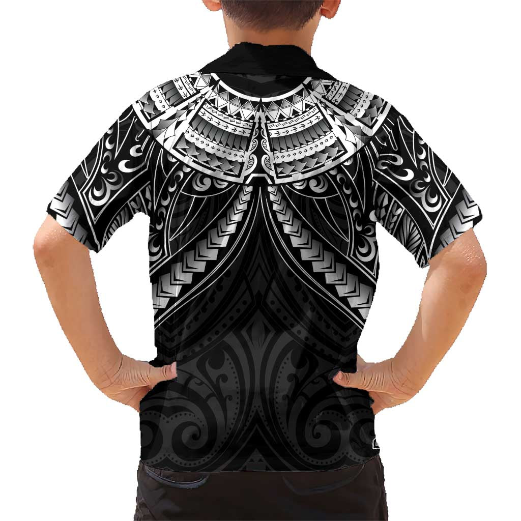 New Zealand Morepork Family Matching Short Sleeve Bodycon Dress and Hawaiian Shirt Maori Pattern Black LT05 - Polynesian Pride