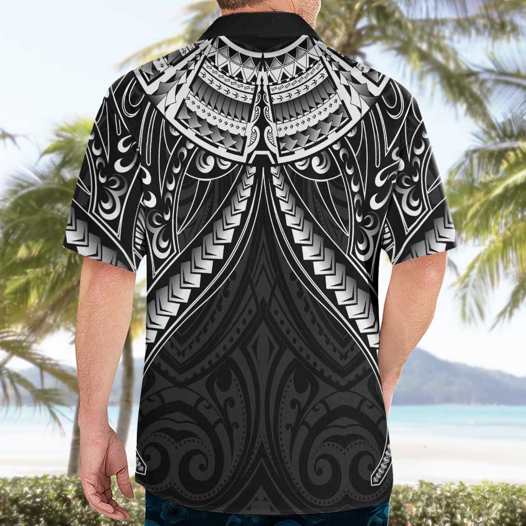 New Zealand Morepork Hawaiian Shirt Maori Pattern Black