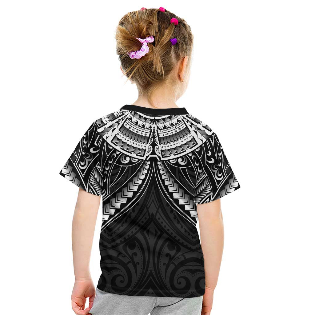 New Zealand Morepork Kid T Shirt Maori Pattern Black LT05 - Polynesian Pride