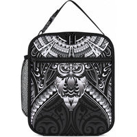 New Zealand Morepork Lunch Bag Maori Pattern Black