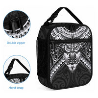 New Zealand Morepork Lunch Bag Maori Pattern Black