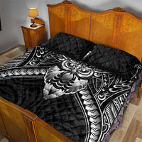 New Zealand Morepork Quilt Bed Set Maori Pattern Black