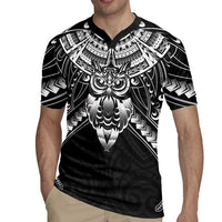New Zealand Morepork Rugby Jersey Maori Pattern Black LT05 - Polynesian Pride