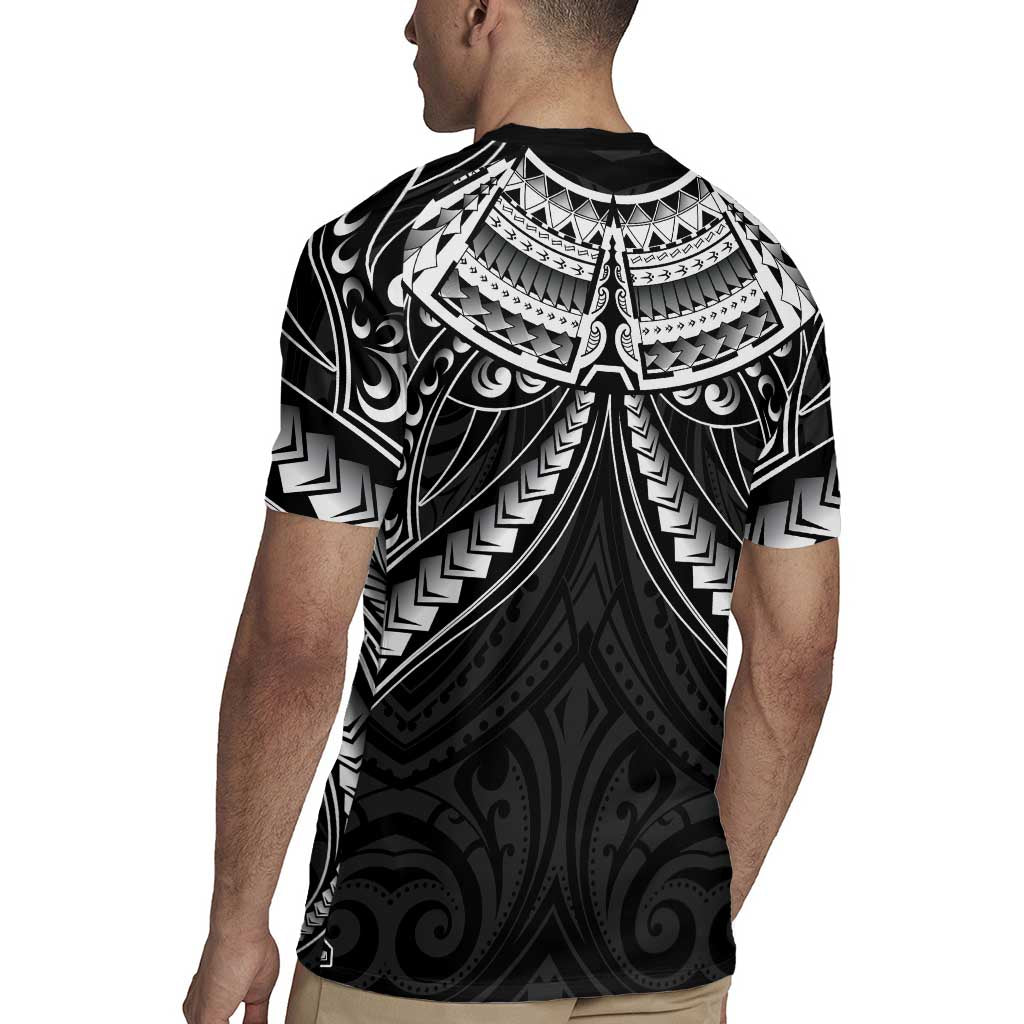 New Zealand Morepork Rugby Jersey Maori Pattern Black LT05 - Polynesian Pride
