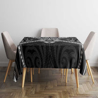 New Zealand Morepork Tablecloth Maori Pattern Black LT05 - Polynesian Pride