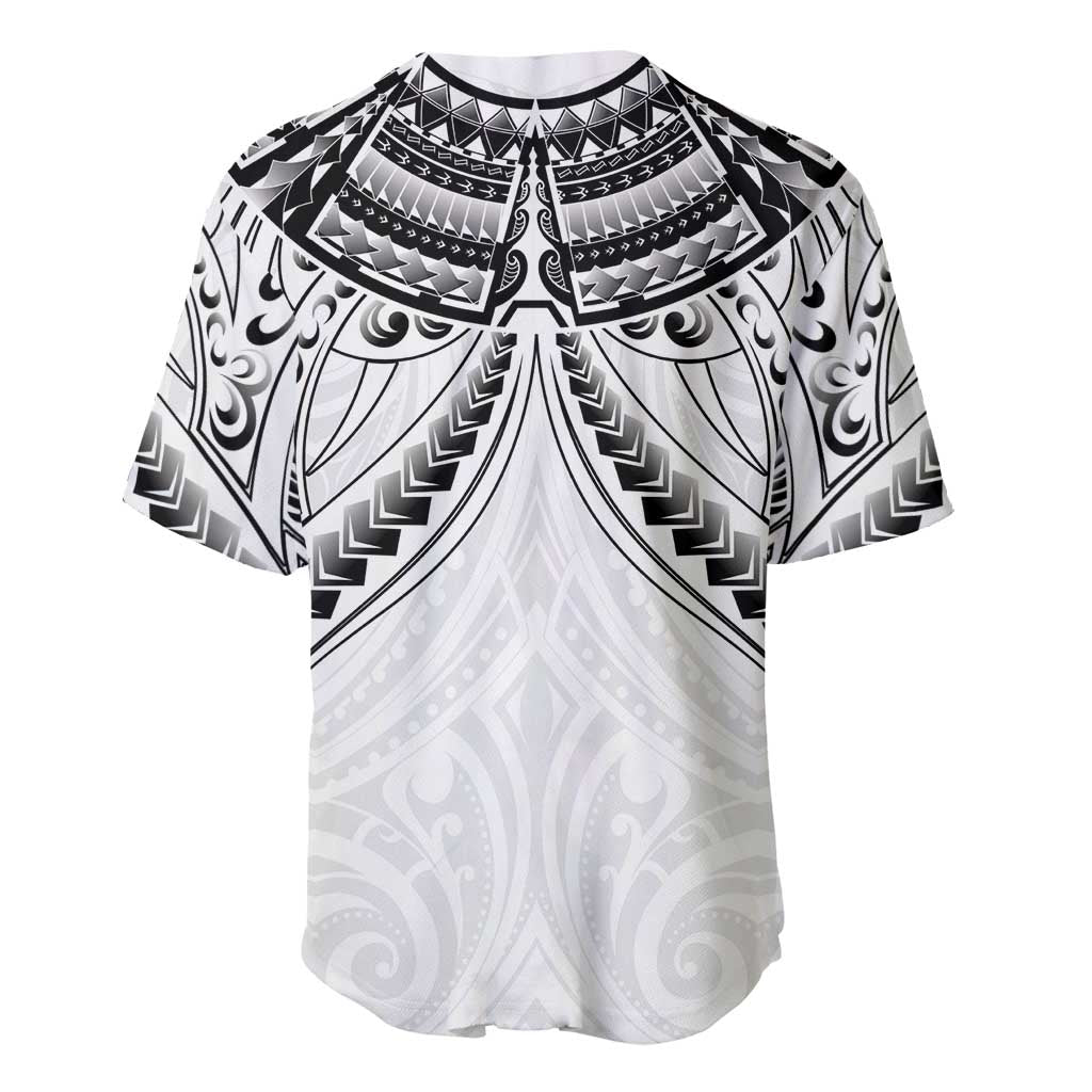 New Zealand Morepork Baseball Jersey Maori Pattern White LT05 - Polynesian Pride