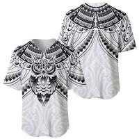 New Zealand Morepork Baseball Jersey Maori Pattern White LT05 - Polynesian Pride