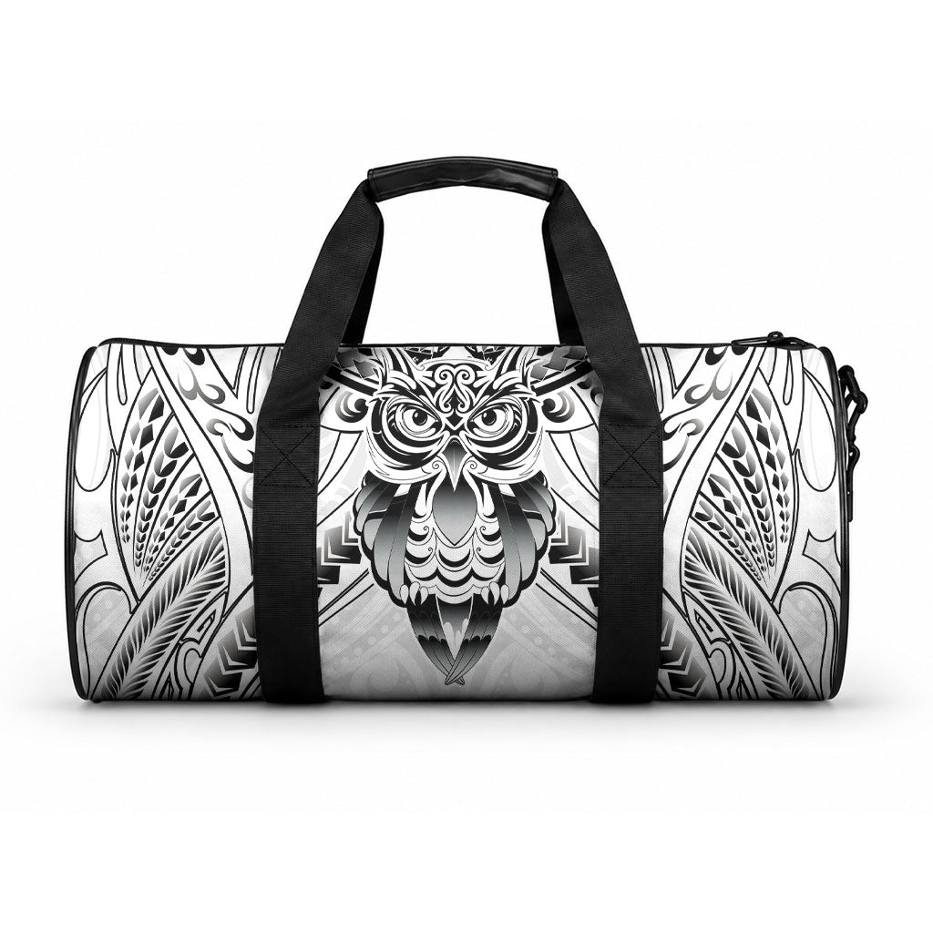 New Zealand Morepork Duffle Bag Maori Pattern White LT05 One size White - Polynesian Pride