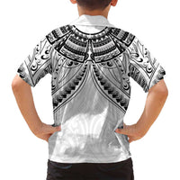 New Zealand Morepork Family Matching Long Sleeve Bodycon Dress and Hawaiian Shirt Maori Pattern White LT05 - Polynesian Pride